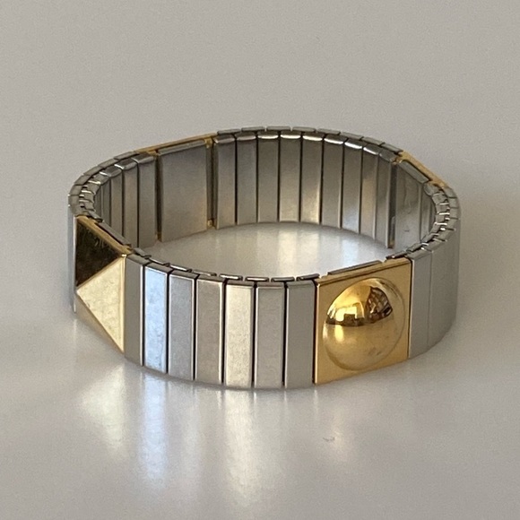 Avon Bracelet Stainless Steel Gold Tone Accents 6” - Picture 4 of 6